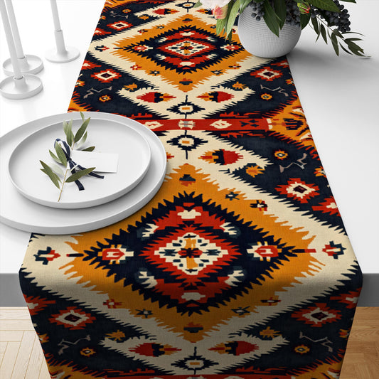 Table Runner Vintage Authentic Ethnic Turkish Ottoman Kilim Rug Retro Dining Room Decor Textile Accent Home Decoration