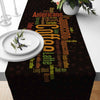 Table Runner Black Coffee Colorful Writen Cafe Theme Pattern, Modern Dining Room Decor Accent Home Decoration