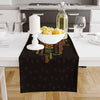 Table Runner Black Coffee Colorful Writen Cafe Theme Pattern, Modern Dining Room Decor Accent Home Decoration