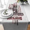 Table Runner Black Coffee Colorful Writen Cafe Theme Pattern, Modern Dining Room Decor Accent Home Decoration