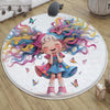 Colourful Cute Girls Kids Room Rug, Cute Girls Rug For Kids Room, Playground Rug, Baby Rug, Nursery Decor with pillow case gift