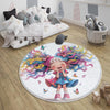 Colourful Cute Girls Kids Room Rug, Cute Girls Rug For Kids Room, Playground Rug, Baby Rug, Nursery Decor with pillow case gift