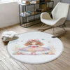 Round Little Princess Floral Nursery Room Rug, Cute Girl Rug Gift For Kids, Baby Shower Rug, Baby Gift, Nursery Decor with pillow case gift