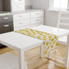 Table Runner White Yellow Daisy Floral Flowers Modern Dining Room Decor Accent Home Decoration