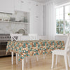 Green Brown Retro Authentic Bohemian Minimal Geometric Pattern Linen Tablecloth Modern Dining Accent Cover