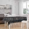 Black Geometric Border Lines on Dark Gray Watercolor Background Pattern Tablecloth, Modern Dining Accent Cover