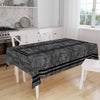 Black Geometric Border Lines on Dark Gray Watercolor Background Pattern Tablecloth, Modern Dining Accent Cover