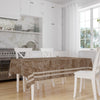 Geometric White Lines on Brown Gray Watercolor Background Pattern Tablecloth, Modern Dining Accent Cover