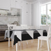 Black White Gray Geometric Triangle Background Pattern Tablecloth, Modern Dining Accent Cover