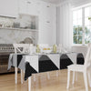 Black White Gray Geometric Triangle Background Pattern Tablecloth, Modern Dining Accent Cover