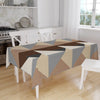 Brown Gray Yellow  Scandinav Geometric Triangle Background Pattern Tablecloth, Modern Nordic Dining Accent Cover