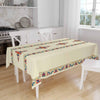 Colorful Ethnic Authentic Retro Ottoman Turkish Border Cream Background Animal Pattern Tablecloth, Modern Dining Accent Table Cover