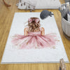 Round Pink Princess Ballerina Girl Nursery Room Rug, Cute Rug Gift For Kids, Girls Kids Room Gift, Kids Room Decor with pillow case gift