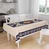 Ethnic Authentic Retro Ottoman Turkish Kilim Tradional Figures Border Cream Background Pattern Tablecloth, Modern Dining Accent Table Cover
