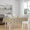 Ethnic Authentic Retro Ottoman Turkish Kilim Tradional Figures Border Cream Background Pattern Tablecloth, Modern Dining Accent Table Cover