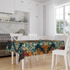 Retro Ottoman Turkish Colorful Tradional Kilim Figures Border Watercolor Background Pattern Tablecloth, Vintage Dining Accent Table Cover