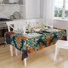 Retro Ottoman Turkish Colorful Tradional Kilim Figures Border Watercolor Background Pattern Tablecloth, Vintage Dining Accent Table Cover