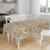Ethnic Authentic Retro Egyptian Pyramid Eyes Figures Border Brown Background Pattern Tablecloth, Modern Dining Accent Table Cover