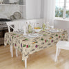 Colorful Vegetables Theme Pattern Cream Background Tablecloth, Modern Dining Accent Table Cover, Modern Kitchen Home Decor