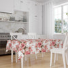 Pink Roses Floral Flowers Spring Botanical Pattern Tablecloth, Modern Dining Accent Table Cover, Modern Kitchen Home Decor