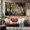 Autumn Forest Tapestry - Large Mountain Wall Hanging, Living Room Decor, Tree Landscape Scene, Nature Photo Wall Art