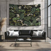 Green Botanical Tapestry Wall Hanging, Wild Flower Floral Home Decor, Cozy Fall Living Room Decor, Bedroom Nature Wall Accent