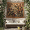 Medieval Tapestry  Garden of Birds Wall Hanging Vintage French Garden Floral Woven Antique Tapestry French Country Decor European Tapestry