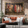 Medieval French Tapestry Wall Art - Departure of the Knights of Camelot, 15th Century Antique Decor, Historical Medieval Art Textile