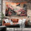 Japanese Art Landscape Tapestry, Nature Tapestry Wall Hanging, Sunset Tapestry, Mountain Forest Landscape Tapestries for Living Room Decor