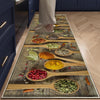 Spices Theme Kitchen Runner Rug - Washable Non-Slip Floor Mat, Modern Kitchen Decor, Durable & Comfortable Cooking Mat