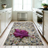 Purple Leaf Kitchen Runner Rug - Non-Slip, Washable Floor Mat for Kitchen & Home Decor, Modern Stone Wash Design