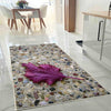Purple Leaf Kitchen Runner Rug - Non-Slip, Washable Floor Mat for Kitchen & Home Decor, Modern Stone Wash Design