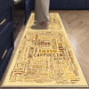 Coffee Cafe Kitchen Runner Rug - Washable Non-Slip Floor Mat, Durable Modern Kitchen Decor for Cooking & Baking Areas