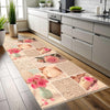Pink Retro Floral Kitchen Runner Rug - Washable Non-Slip Floor Mat for Home Decor & Modern Kitchen Design