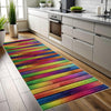 Colorful Wood Theme Non-Slip Kitchen Runner Rug - Washable Floor Mat, Modern Home Decor Kitchen Rug