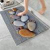Gray Foot Stones Bathroom Rug - Non Slip Bath Mat, Quick Dry Washable Toilet Mat, Soft Modern Bathroom Decor