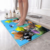 Colorful Tropical Fishes Bathroom Rug - Under Sea Non Slip Bath Mat, Quick Dry Washable Toilet Mat, Soft Modern Bathroom Decor