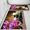 Spa Candles Purple Flowers Bathroom Rug - Floral Non Slip Bath Mat, Quick Dry Washable Toilet Mat, Soft Modern Bathroom Decor