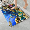 Under Sea Fishes Bathroom Rug - Tropical Aquarium Non Slip Bath Mat, Quick Dry Washable Toilet Mat, Soft Modern Bathroom Decor