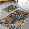 Colorful Old Wall Stone Design Bathroom Rug - Non Slip Bath Mat, Quick Dry Washable Toilet Mat, Soft Modern Bathroom Decor