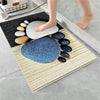Blue Black Foot Stones Bathroom Rug - Non Slip Bath Mat, Quick Dry Washable Toilet Mat, Soft Modern Bathroom Decor