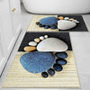Blue Black Foot Stones Bathroom Rug - Non Slip Bath Mat, Quick Dry Washable Toilet Mat, Soft Modern Bathroom Decor