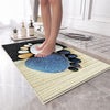 Blue Black Foot Stones Bathroom Rug - Non Slip Bath Mat, Quick Dry Washable Toilet Mat, Soft Modern Bathroom Decor