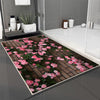 Pink ivy Roses on Wall Bathroom Rug - Floral Flowers Non Slip Bath Mat, Quick Dry Washable Toilet Mat, Soft Modern Bathroom Decor