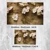Wood on White Flowers Branch Bathroom Rug - Floral Non Slip Bath Mat, Quick Dry Washable Toilet Mat, Soft Modern Bathroom Decor