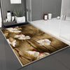 Wood on White Flowers Branch Bathroom Rug - Floral Non Slip Bath Mat, Quick Dry Washable Toilet Mat, Soft Modern Bathroom Decor