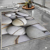 Gray Pebble Stones Bathroom Rug - Modern Non Slip Bath Mat, Quick Dry Washable Toilet Mat, Soft Modern Bathroom Decor