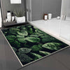 Green Tropical Leaves Floral Bathroom Rug - Modern Non Slip Bath Mat, Quick Dry Washable Toilet Mat, Soft Modern Bathroom Decor