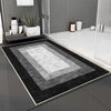Black Gray Border Bathroom Rug - Geometric Non Slip Bath Mat, Quick Dry Washable Toilet Mat, Soft Modern Floral Bathroom Decor