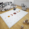 Round Mystic Moon Stars Boho Kids Nursery Room Rug, Cute Rug Gift For Kids, Baby Room Gift, Kids Room Decor with pillow case gift